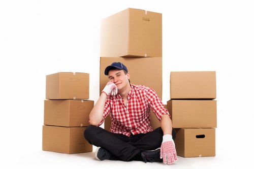 Apartment moving in Southtottenham with careful handling through a corridor